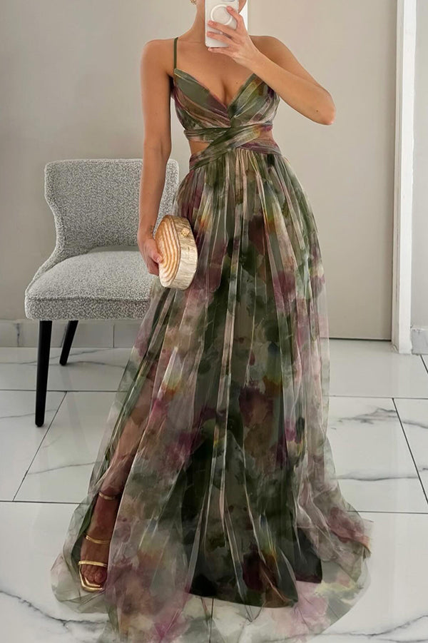 Vestido de tirantes con estampado abstracto para Mujeres