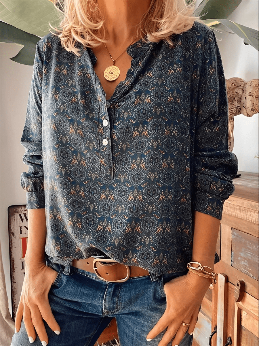 Blusa Casual con Estampado Geométrico para Mujer