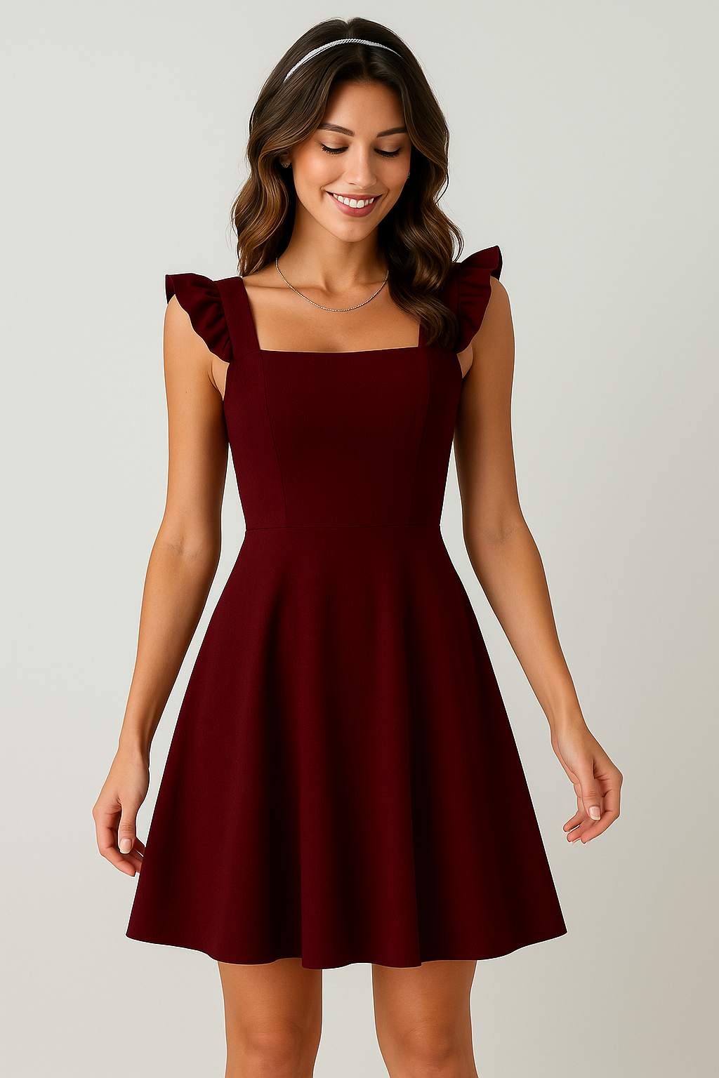 Vestido Mini con Tirantes de Volantes para Mujer