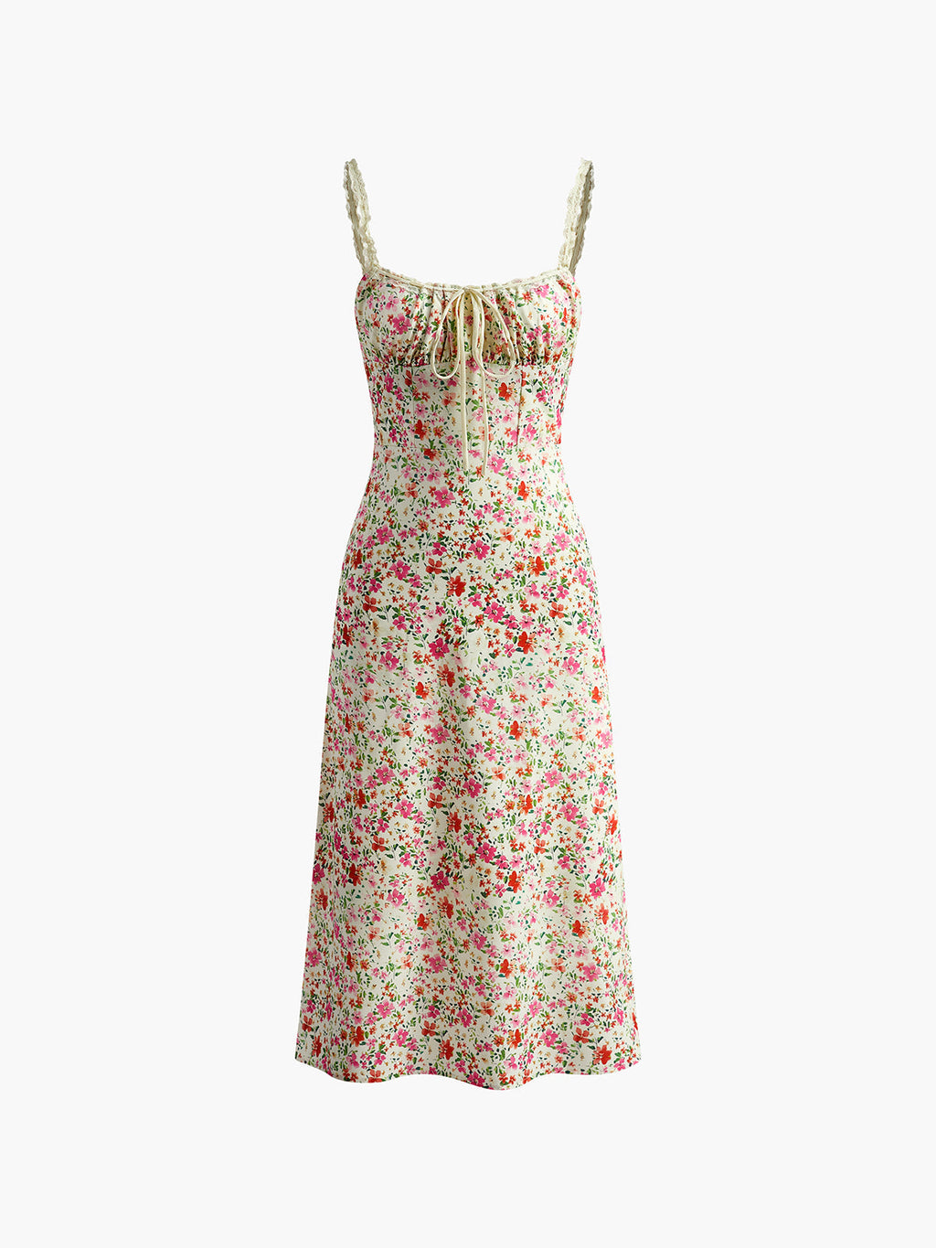 Vestido midi con estampado floral para mujer