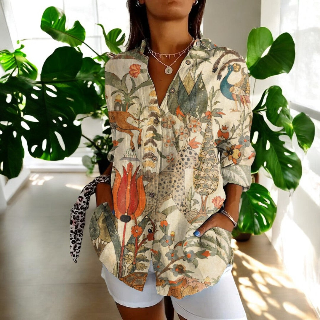 Blusa con estampado floral para mujer