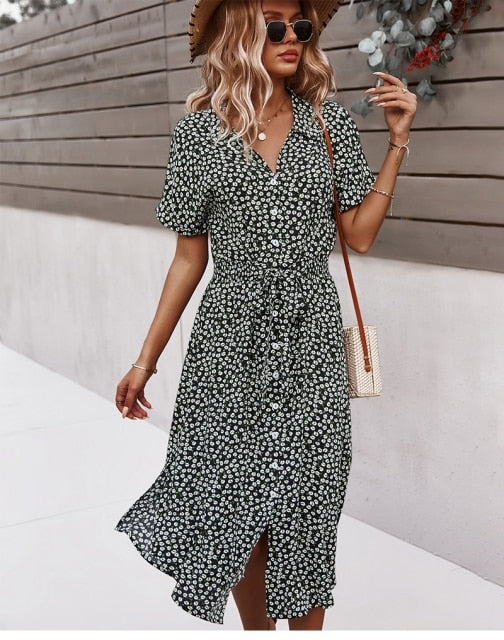 Vestido Midi Estampado para Mujer