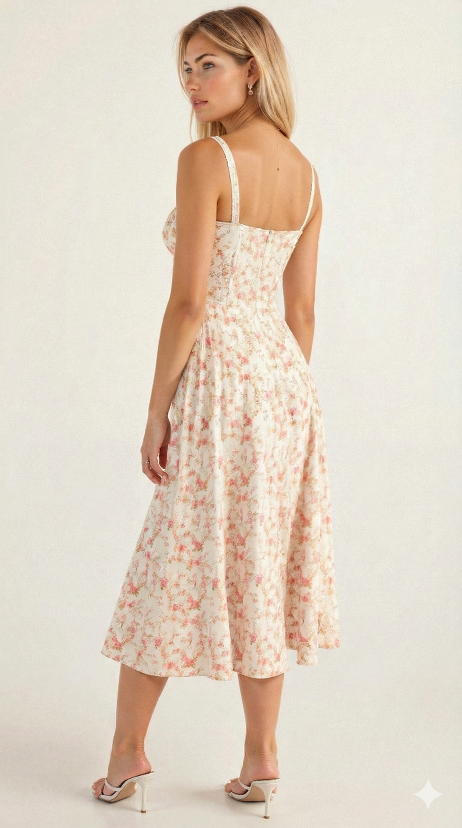 Vestido Midi Estampado con Tirantes para Mujer